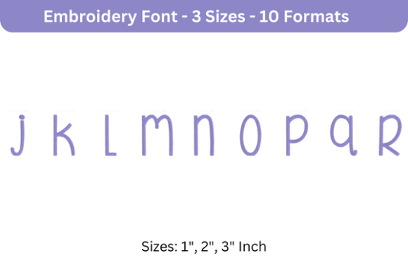 Beautiful Font Lowercase J to R: A Holiday Embroidery Gem