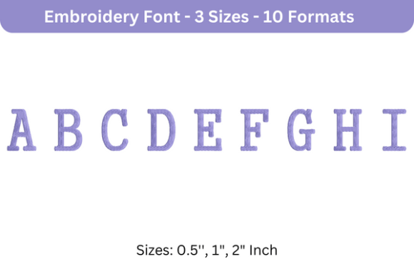 Executive Font Uppercase a to I: A Stylish Embroidery Choice