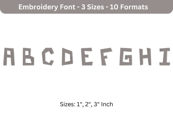 Paper Cuts Font a to I: A Fresh Embroidery Choice