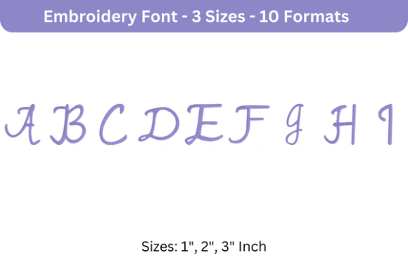 Romantic Font Uppercase a to I: A Charming Embroidery Choice