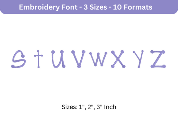 Scrap Girl Dots Font S to Z: A Charming Embroidery Choice
