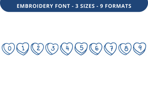 Talking Hearts Font 0 to 9: A Versatile Embroidery Choice